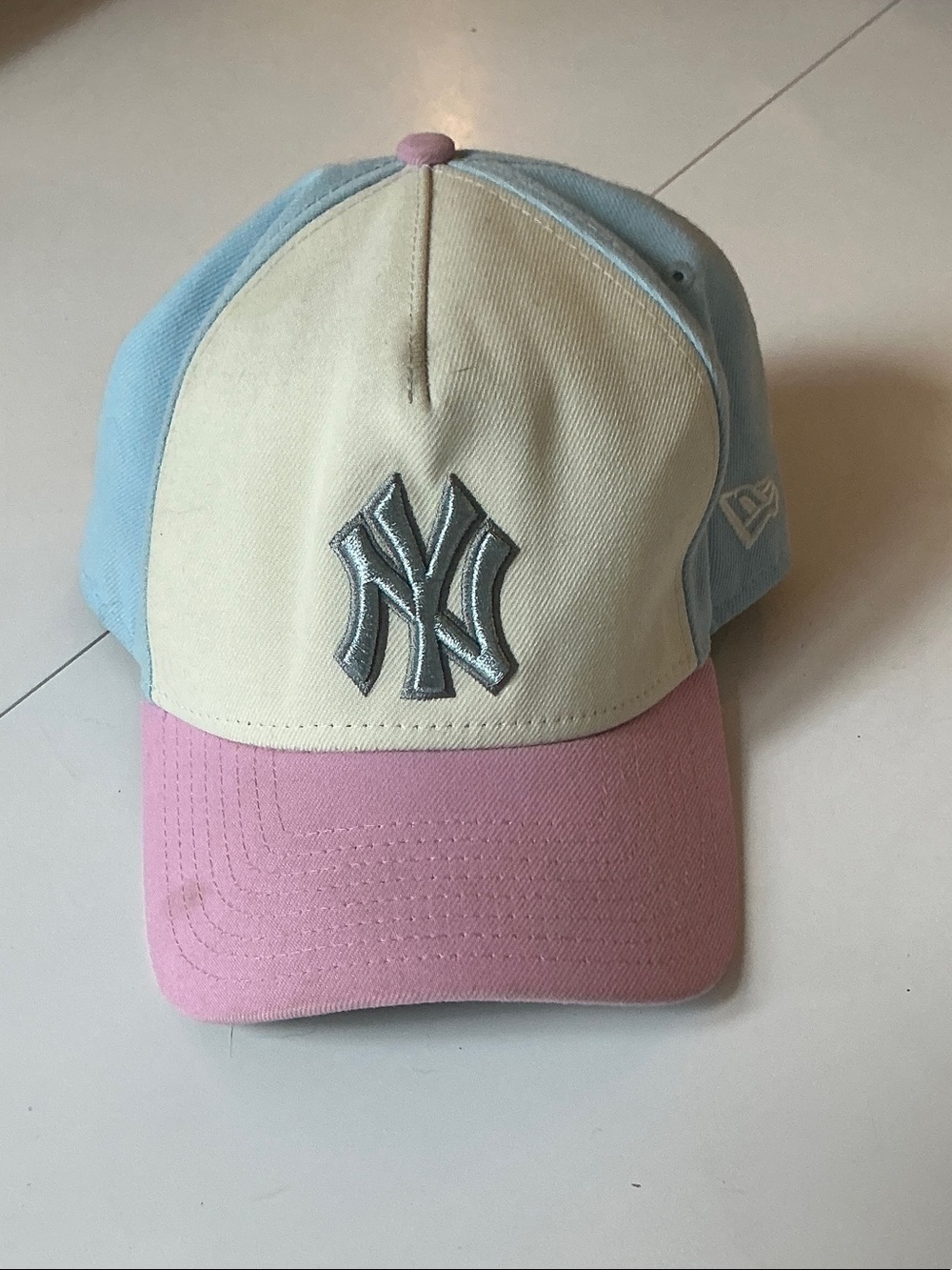 New Era Kids Colorblock Baseball Cap - Pink, Cream & Light Blue